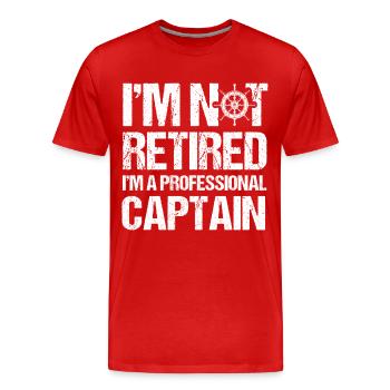 Capitaines de bateau à la retraite - T-shirt bio Premium Homme - rouge - Devant - Damien (186cm)