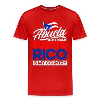 Abuela Mein Name Puerto Rico Mein Land Puerto Rico - Männer Premium Bio T-Shirt - Rot - Vorne - Damien (186cm)