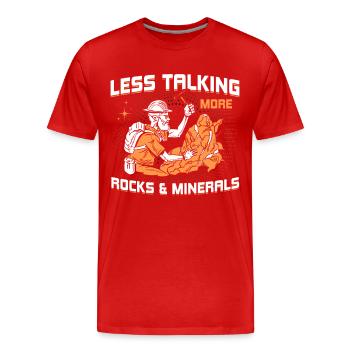 Moins de paroles, plus de pierres et de minéraux - T-shirt bio Premium Homme - rouge - Devant - Damien (186cm)