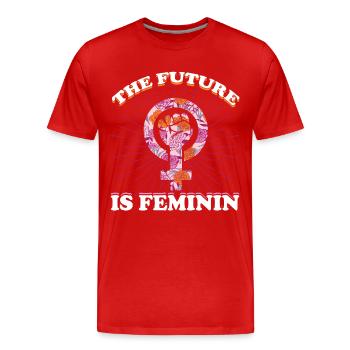 Feminist - Men's Premium Organic T-Shirt - red - Front - Damien (186cm)