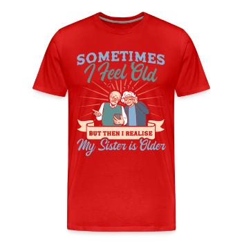 Alte Menschen Sarkastisch Großvater - Männer Premium Bio T-Shirt - Rot - Vorne - Damien (186cm)