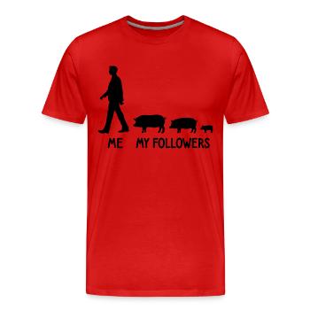 Je veux dire followers éleveur éleveur de porcs éleveur - T-shirt bio Premium Homme - rouge - Devant - Damien (186cm)