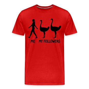 Ich Meine Follower Strauß Zoo Züchter Tierpfleger - Männer Premium Bio T-Shirt - Rot - Vorne - Damien (186cm)