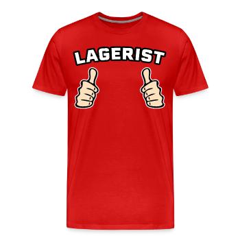 Lagerist Logistiker Geschenkidee - Männer Premium Bio T-Shirt - Rot - Vorne - Damien (186cm)