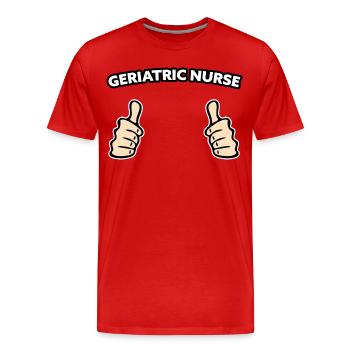 Altenpfleger Pfleger Geschenkidee - Männer Premium Bio T-Shirt - Rot - Vorne - Damien (186cm)