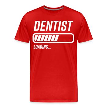 Barre de chargement dentiste - T-shirt bio Premium Homme - rouge - Devant - Damien (186cm)