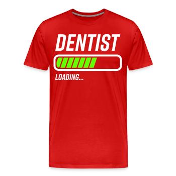 Barre de chargement dentiste - T-shirt bio Premium Homme - rouge - Devant - Damien (186cm)