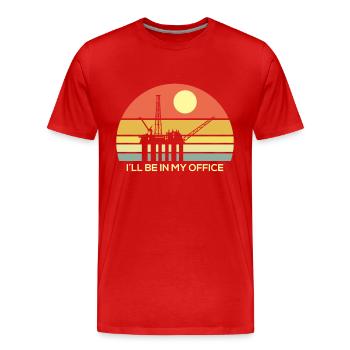 Je serai dans mon bureau - T-shirt bio Premium Homme - rouge - Devant - Damien (186cm)