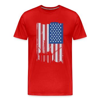 Offshore Life USA Flagge - Männer Premium Bio T-Shirt - Rot - Vorne - Damien (186cm)