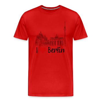 I love Berlin - Men's Premium Organic T-Shirt - red - Front - Damien (186cm)