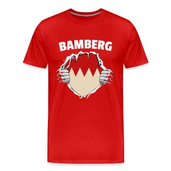 Bamberg Bamberger Stadt Oberfranken Geschenk - Männer Premium Bio T-Shirt - Rot - Vorne - Damien (186cm)