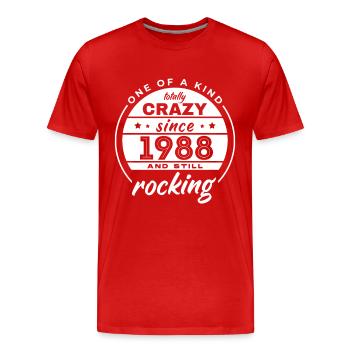 Unique en son genre totalement fou depuis 1988 Rocking - T-shirt bio Premium Homme - rouge - Devant - Damien (186cm)