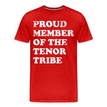 Fier membre de la tribu des ténors - blanc - T-shirt bio Premium Homme - rouge - Devant - Damien (186cm)