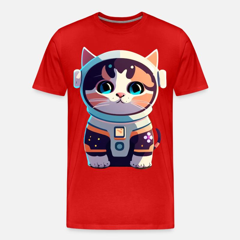 Niedlicher Chatstronaut #4 - Männer Premium Bio T-Shirt - Rot