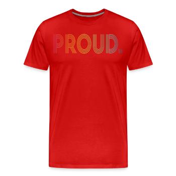 Be Proud - Men's Premium Organic T-Shirt - red - Front - Damien (186cm)