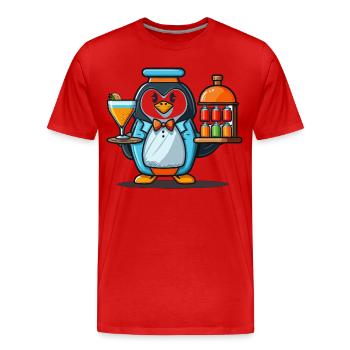 Pinguine gießen - Männer Premium Bio T-Shirt - Rot - Vorne - Damien (186cm)