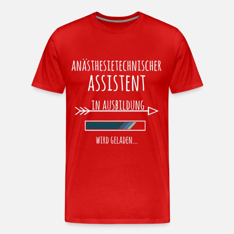 Anästhesietechnischer Assistent Ausbildung Beruf - Männer Premium Bio T-Shirt - Rot