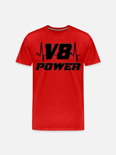 V8-Leistung - Männer Premium Bio T-Shirt - Rot