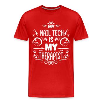 My Tech Nail Is My Therapist Nail Art - Men's Premium Organic T-Shirt - red - Front - Damien (186cm)