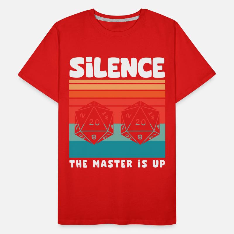 Silence! The Master Is Up D20 Cube Men's Premium Organic T-Shirt