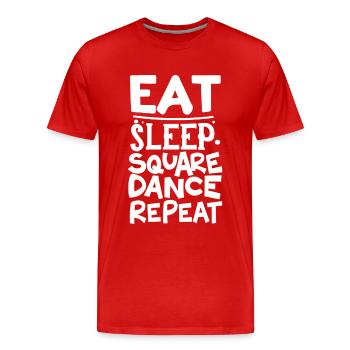 Eat Sleep Square Dance Repeat - Männer Premium Bio T-Shirt - Rot - Vorne - Damien (186cm)