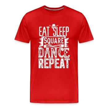 Eat Sleep Square Dance Repeat - Männer Premium Bio T-Shirt - Rot - Vorne - Damien (186cm)