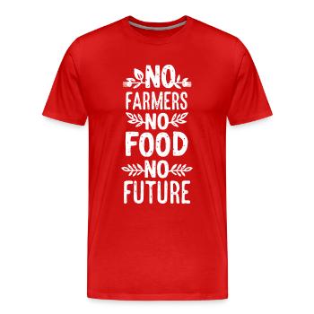 No Farmers No Food No Future Bauer Landwirt - Männer Premium Bio T-Shirt - Rot - Vorne - Damien (186cm)