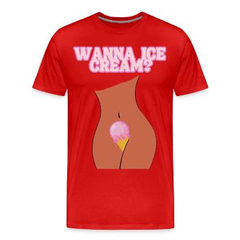 Lust auf Eiscreme? - Männer Premium Bio T-Shirt - Rot - Vorne - Damien (186cm)
