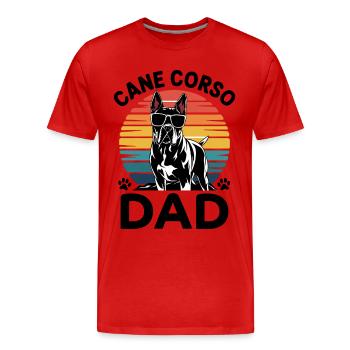 Cane Corso Italiano Papa Dad Cane Corso Gift - Men's Premium Organic T-Shirt - red - Front - Damien (186cm)