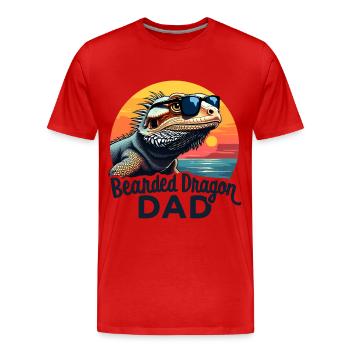 Dragon barbu disant papa drôle dragon barbu cadeau - T-shirt bio Premium Homme - rouge - Devant - Damien (186cm)