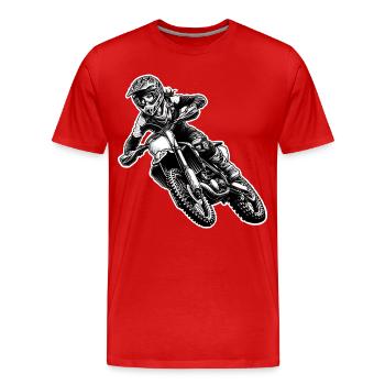 Motocross Femmes Filles Fille - T-shirt bio Premium Homme - rouge - Devant - Damien (186cm)