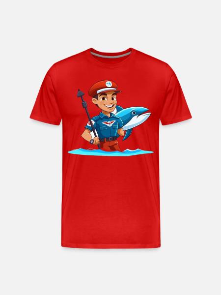 Lifeguard Dolphina - Men's Premium Organic T-Shirt - red