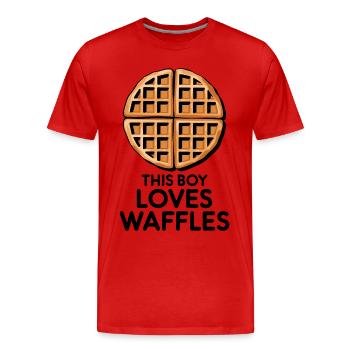 Waffles Saying Dessert Funny Waffles Gift - Men's Premium Organic T-Shirt - red - Front - Damien (186cm)