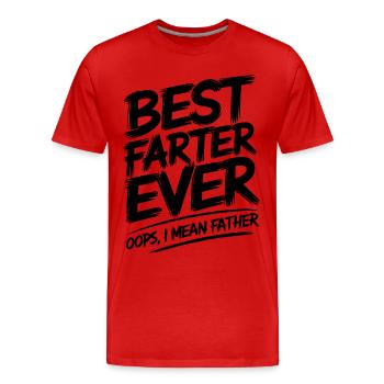 Fart Saying Farting Dad Pups Funny Fart Gift - Men's Premium Organic T-Shirt - red - Front - Damien (186cm)