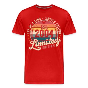 Geburtstagsgeschenk 2004 Jahrgang 2004 Retro 2004 - Männer Premium Bio T-Shirt - Rot - Vorne - Damien (186cm)