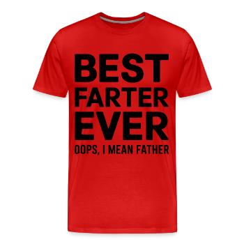Furz Spruch Furzen Papa Pups Lustige Furz Geschenk - Männer Premium Bio T-Shirt - Rot - Vorne - Damien (186cm)