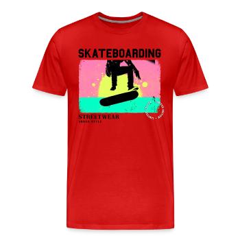 Skateboarding Skate Skater Skateboard Sk8 Vintage - Men's Premium Organic T-Shirt - red - Front - Damien (186cm)