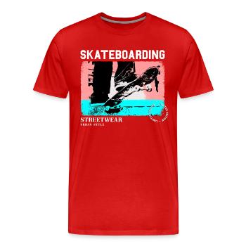 Skateboarding Skate Skater Skateboard Sk8 Vintage - Men's Premium Organic T-Shirt - red - Front - Damien (186cm)