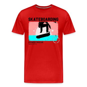 Skateboarding Skate Skater Skateboard Sk8 Vintage - Men's Premium Organic T-Shirt - red - Front - Damien (186cm)