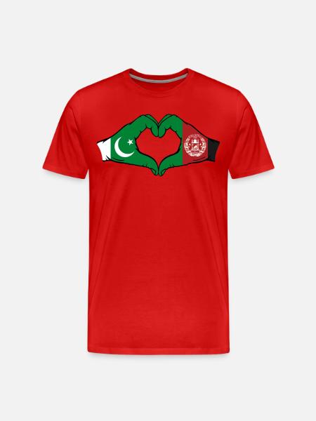 Pakistan Afghanistan Flag Hænder Hjerte - Herre Premium T-shirt økologisk - rød