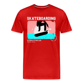 Skateboarding Skate Skater Skateboard Sk8 Vintage - Men's Premium Organic T-Shirt - red - Front - Damien (186cm)