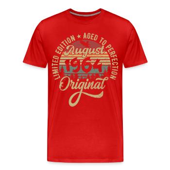 August 1964 Geburtstagsgeschenk August 1964 August - Männer Premium Bio T-Shirt - Rot - Vorne - Damien (186cm)