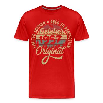 oktober 1957 Jahrestag oktober 1957 oktober - Männer Premium Bio T-Shirt - Rot - Vorne - Damien (186cm)