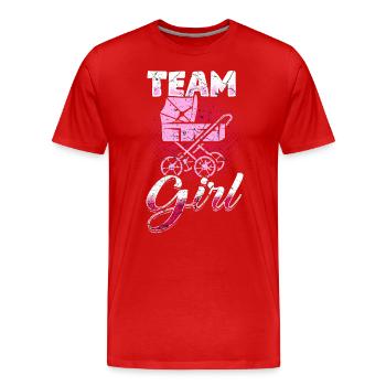 Equipe Fille Grossesse Fille Fille Naissance - T-shirt bio Premium Homme - rouge - Devant - Damien (186cm)