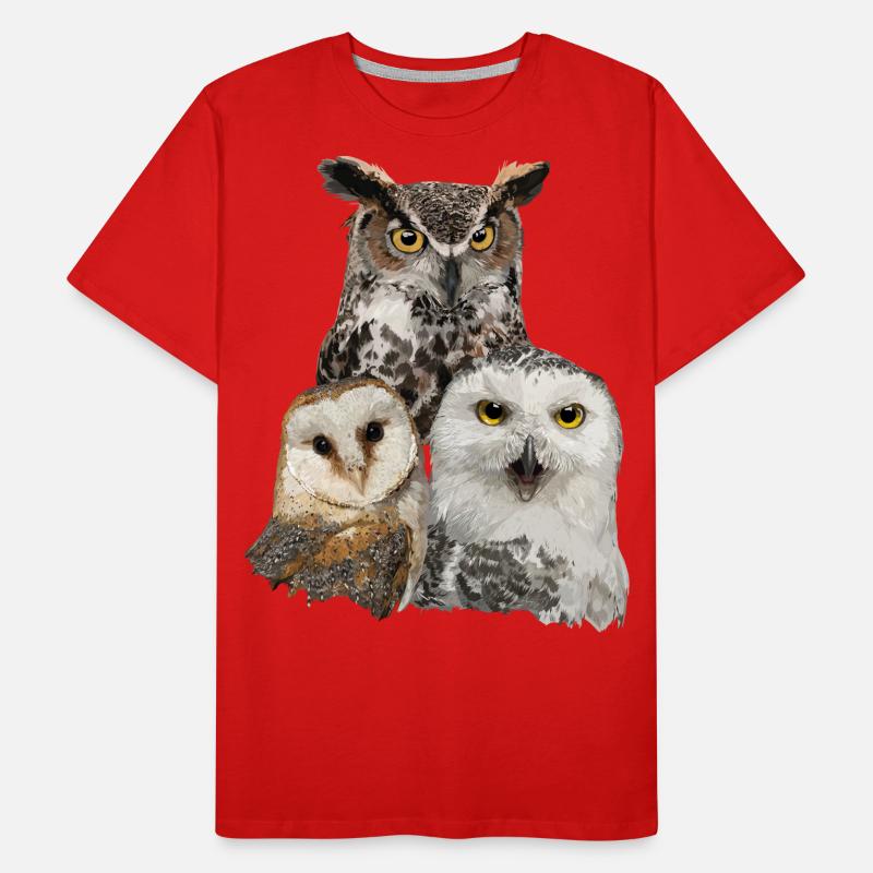 Eulen und Eule Männer Premium Bio T-Shirt