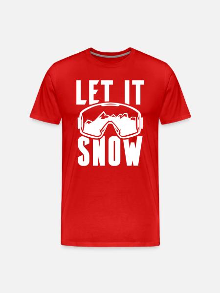Let it Snow Winter Ski - Men's Premium Organic T-Shirt - red