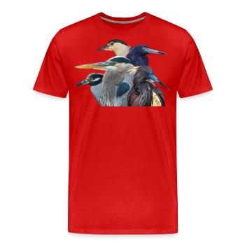 Reiher - Männer Premium Bio T-Shirt - Rot - Vorne - Damien (186cm)