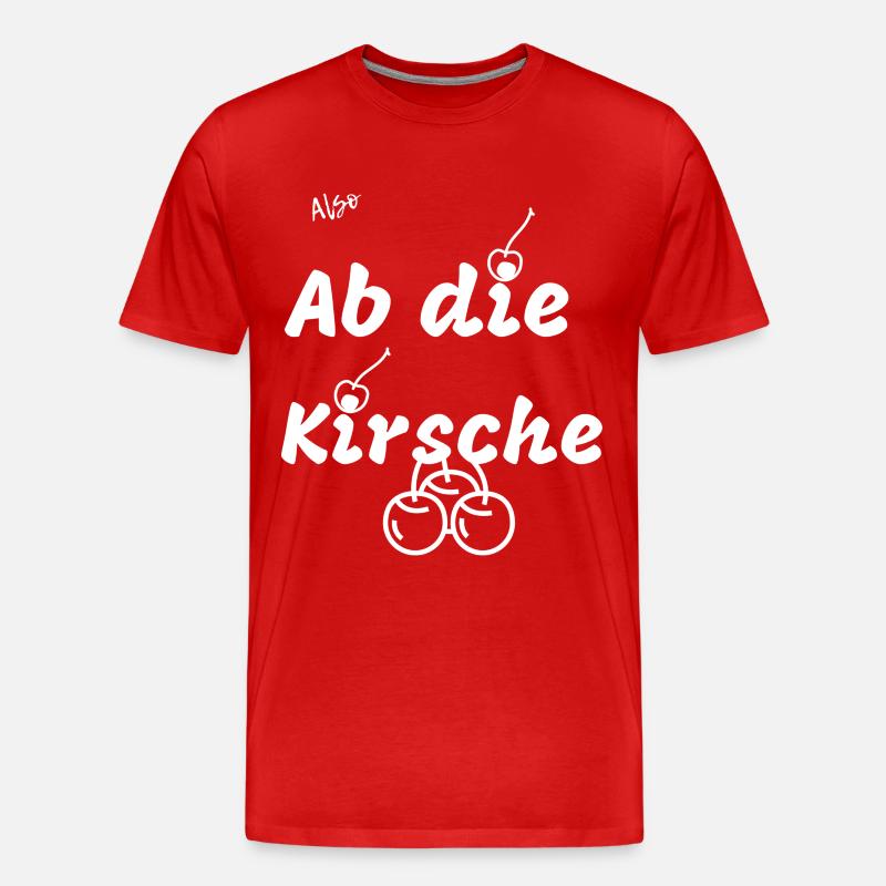 Kirsche - Männer Premium Bio T-Shirt - Rot