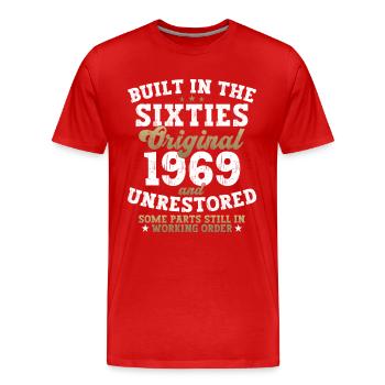 Built in the sixties 1969 53. Geburtstag Herren - Männer Premium Bio T-Shirt - Rot - Vorne - Damien (186cm)