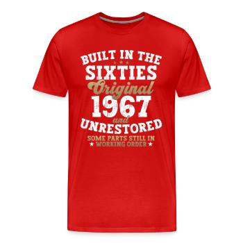 Built in the sixties 1967 55. Geburtstag Herren - Männer Premium Bio T-Shirt - Rot - Vorne - Damien (186cm)
